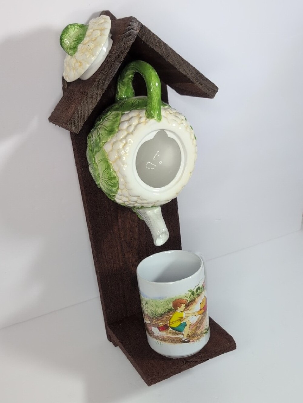 Rustic Wooden Handmade Bird Feeder "Down The Rabbits Hole" - Picture 3 of 16